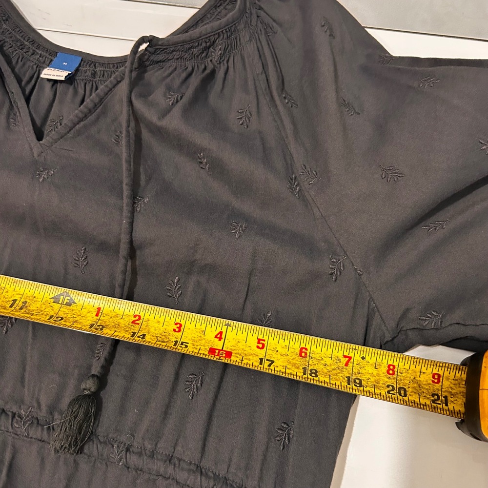 Old Navy Womens Tiered Midi Dress Medium Dark Cottagecore Prairie Boho Peasant - Picture 8 of 12